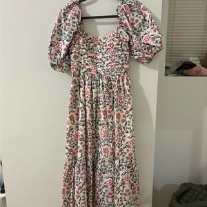 Abercrombie Floral Puff Sleeve Maxi Dress